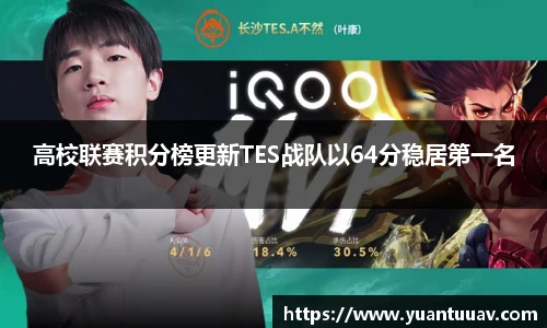 高校联赛积分榜更新TES战队以64分稳居第一名